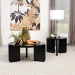 Cordova Black Coffee Table Round By Coaster Furniture - Image 6