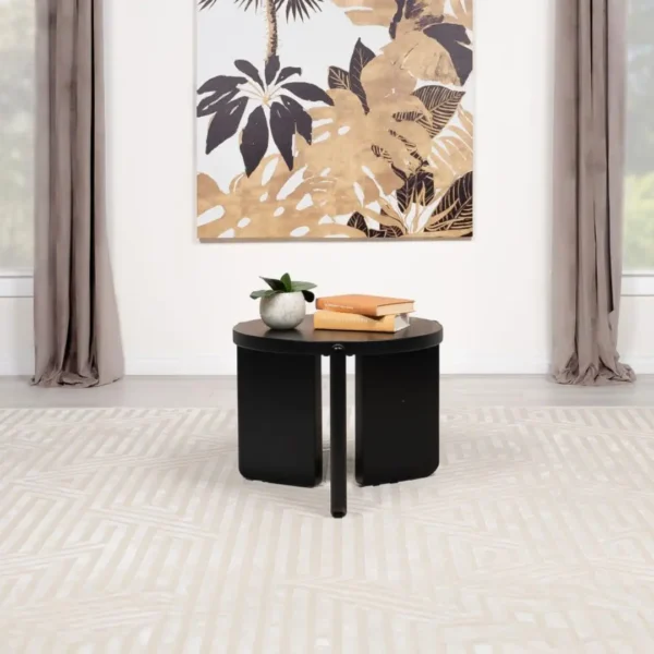 Round Solid Wood End Table