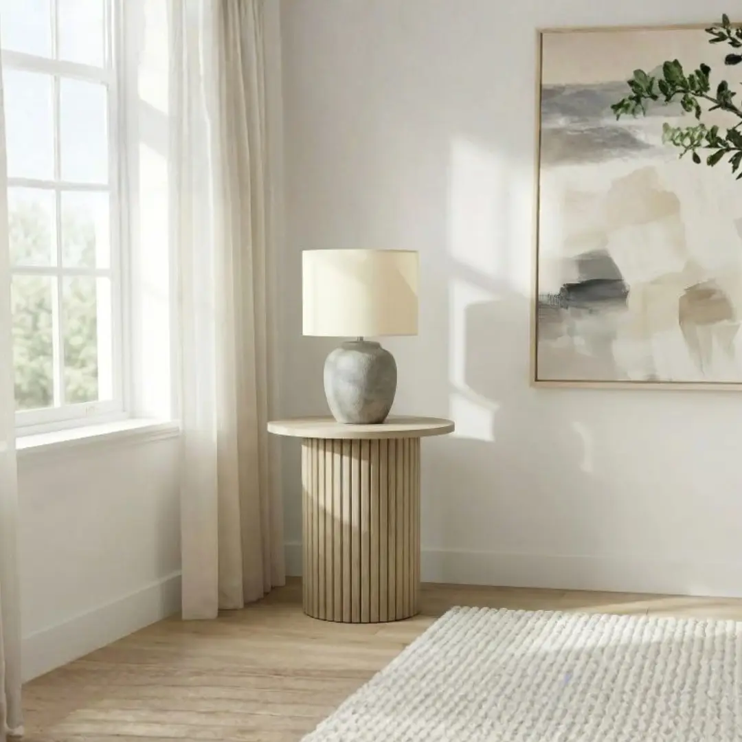 Hamlyn Round Fluted End Table By Coaster Furniture | U-Trade Furniture Fluted End Table