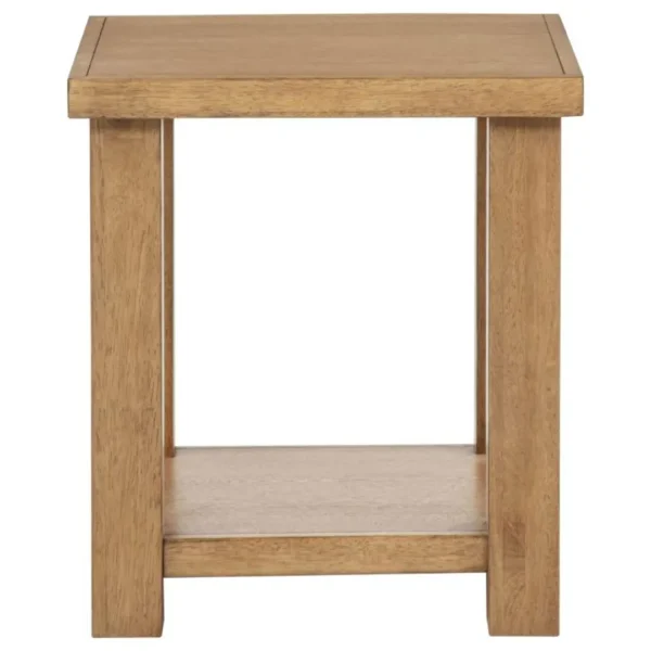 Beasley Rustic End Table with Shelf Golden Oak By Coaster Furniture - Image 3