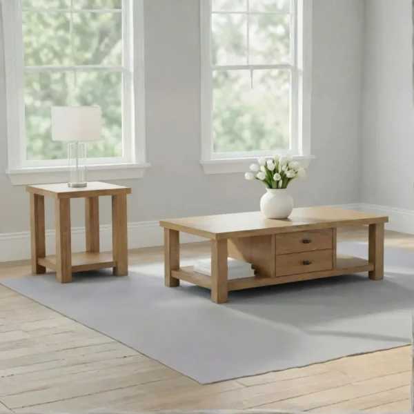 Beasley Rustic Coffee Table with Storage By Coaster Furniture - Image 8