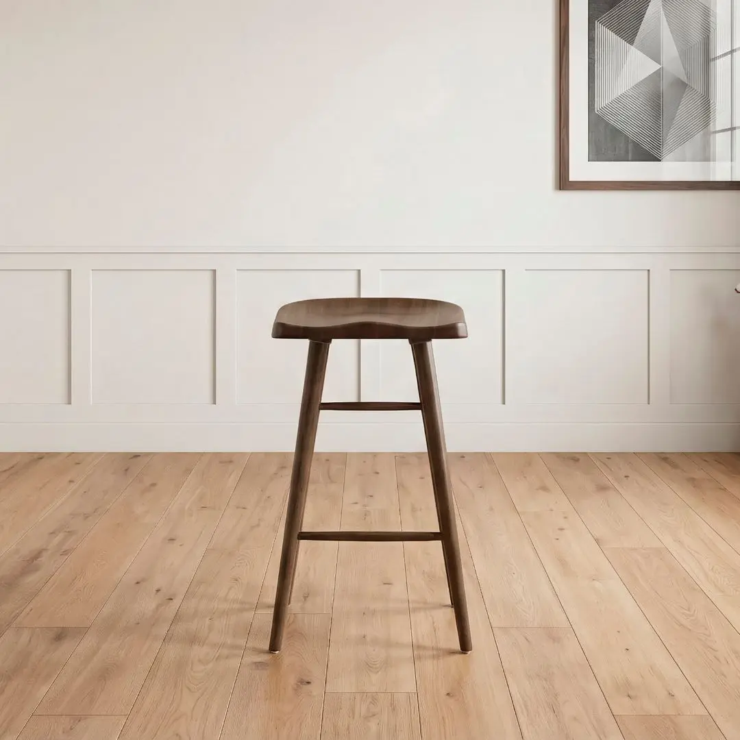 Oliver Brown Pub wood stool chair Set Of 2 By Homelegance | U-Trade Furniture Wood Stool Chair Set