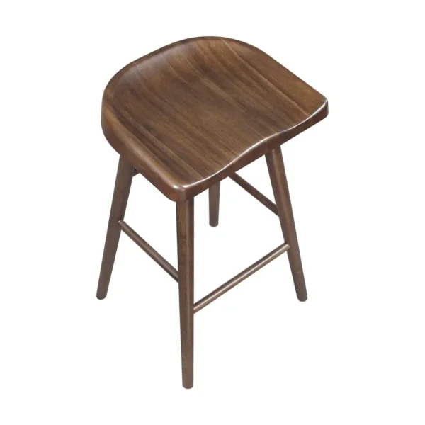 Oliver Brown Pub wood stool chair Set Of 2 By Homelegance - Image 4