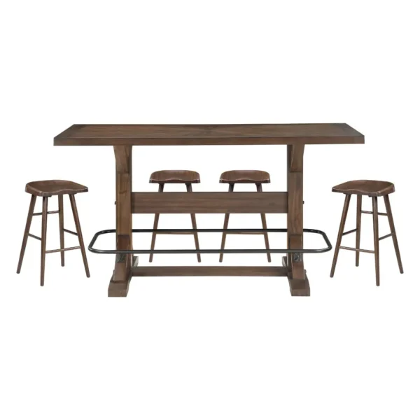 Oliver 7 Piece Wood Counter Height Bar Table Set By Homelegance - Image 3