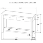 Beasley 2-Drawer Rustic Wood Console Table By Coaster Furniture - Image 10