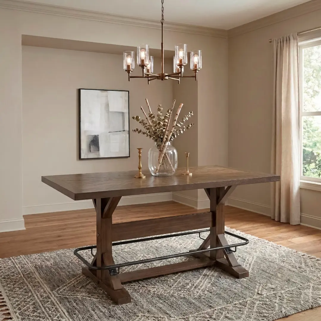 Oliver Wood Counter Height Dining Table By Homelegance | U-Trade Furniture Wood Counter Height Dining Table