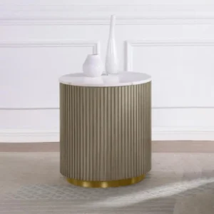 Wood and Metal End Table