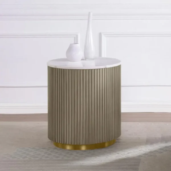 Wood and Metal End Table