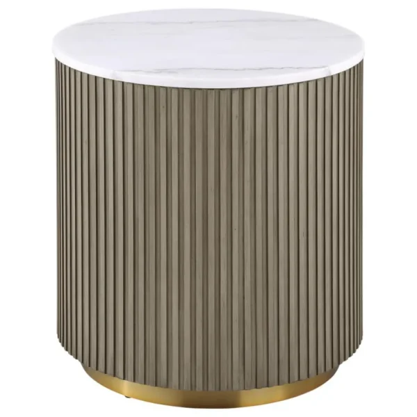 Jason Round Wood and Metal End Table By Coaster Furniture - Image 3