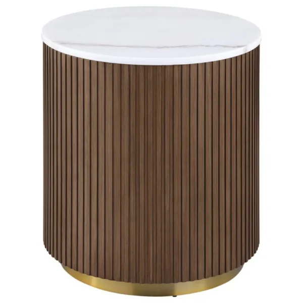 Jason Round Wood and Metal End Table By Coaster Furniture - Image 4