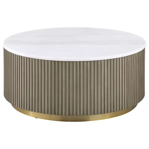 Jason Round Marble Top Coffee Table By Coaster Furniture - Image 3