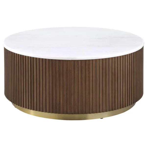 Jason Round Marble Top Coffee Table By Coaster Furniture - Image 4