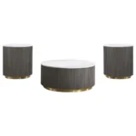 Jason Round Marble Coffee Table Set By Coaster Furniture - Image 4