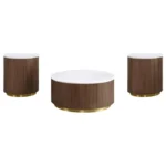 Jason Round Marble Coffee Table Set By Coaster Furniture - Image 5