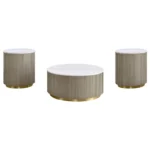 Jason Round Marble Coffee Table Set By Coaster Furniture - Image 6