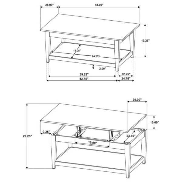 Lindenton Coffee Table with Storage and Lift Top By Coaster Furniture - Image 9