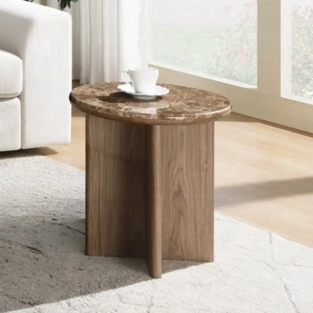 Markku Real Marble End Table by ACME | U-Trade Furniture Real Marble End Table