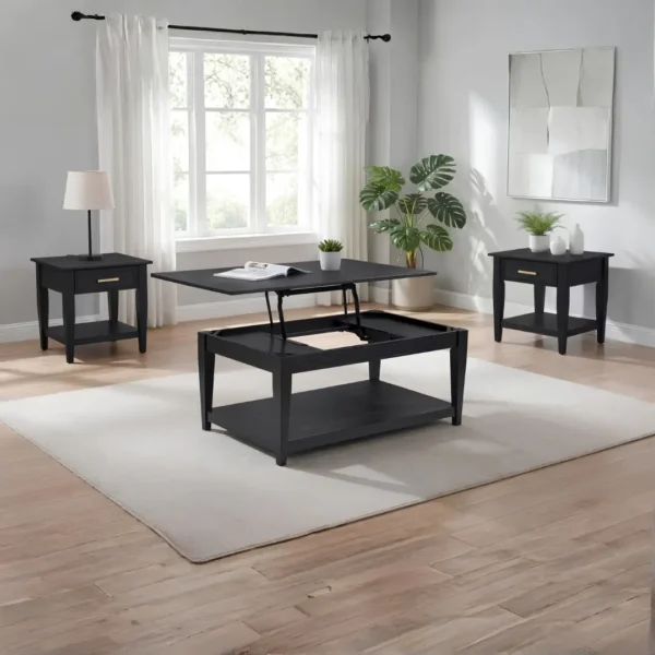 Lindenton Wooden Coffee Table Set of 3 By Coaster Furniture - Image 2