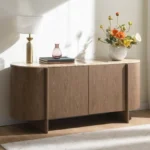 Marble Top Console Table with Storage