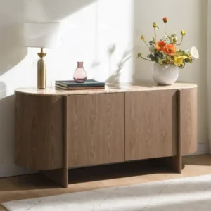 Marble Top Console Table with Storage