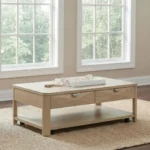 Marcelo Wood Coffee Table with Drawers By Coaster Furniture - Image 2