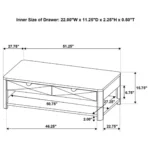 Marcelo Wood Coffee Table with Drawers By Coaster Furniture - Image 8