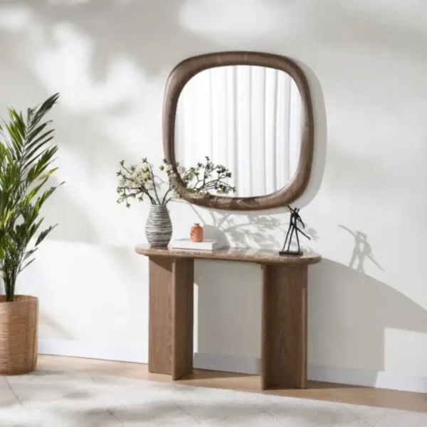 Markku Carved Oak Mirror by ACME - Image 4