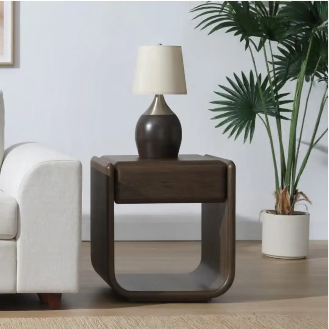 Lanza Walnut End Table with Drawer by ACME | U-Trade Furniture Walnut End Table with Drawer