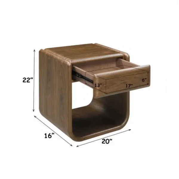 Lanza Walnut End Table with Drawer by ACME - Image 4