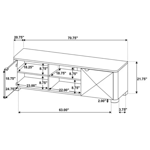 Marcelo 71-Inch TV Stand Media Console By Coaster Furniture - Image 11