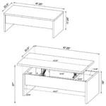 Canoga Lift Top Coffee Table with Storage By Coaster Furniture - Image 7