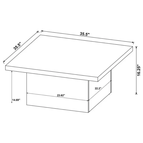 Devar Square Coffee Table Set of 3 By Coaster Furniture - Image 9