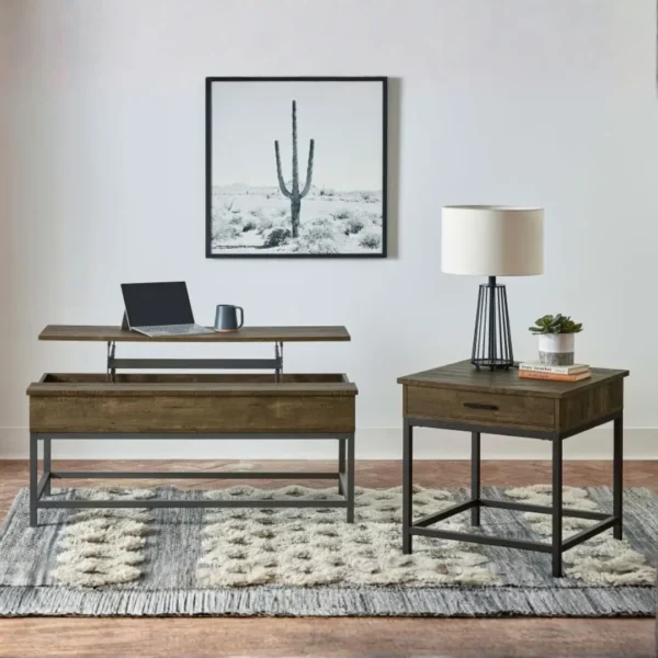 Byers Wood Lift Top Coffee Table Brown Oak By Coaster Furniture - Image 3