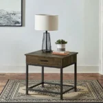 Rustic End Table with Storage