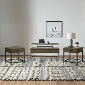 3 Piece Rustic Coffee Table Set