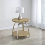 Dacre Round Modern End Table with Storage By Coaster Furniture - Image 2