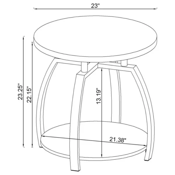 Dacre Round Modern End Table with Storage By Coaster Furniture - Image 6