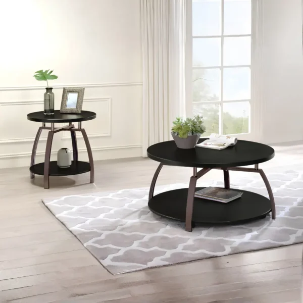 Dacre Wood Round Coffee Table with Storage By Coaster Furniture - Image 7