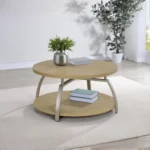 Dacre Wood Round Coffee Table with Storage By Coaster Furniture - Image 2