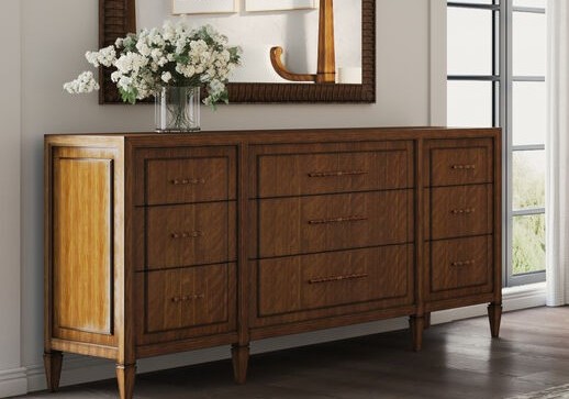 Bedroom dresser with drawers in a coordinating finish