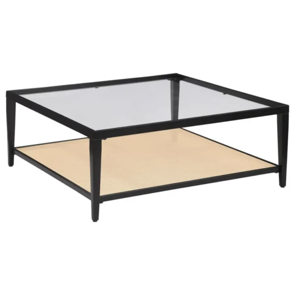 Amherst Glass Top Black Square Coffee Table By Coaster Furniture - Image 2