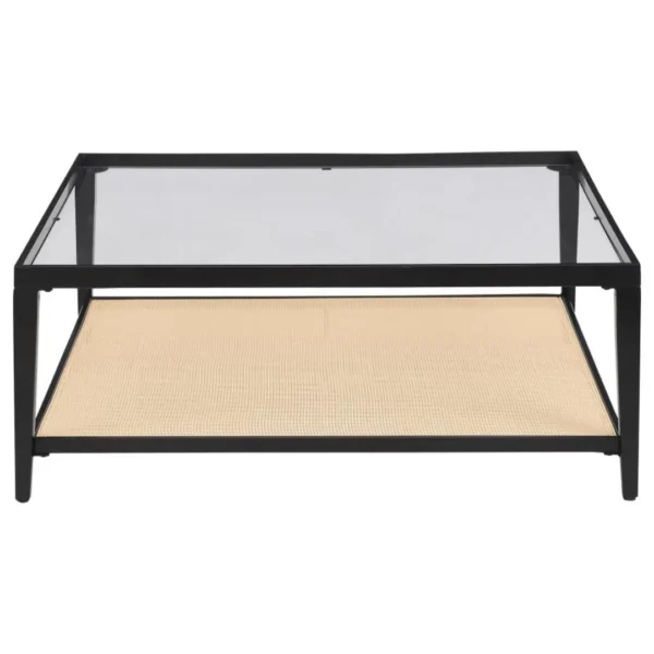 Amherst Glass Top Black Square Coffee Table By Coaster Furniture - Image 3