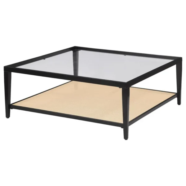 Amherst Glass Top Black Square Coffee Table By Coaster Furniture - Image 4