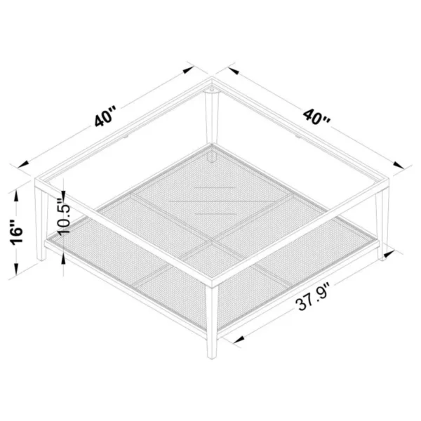 Amherst Glass Top Black Square Coffee Table By Coaster Furniture - Image 6