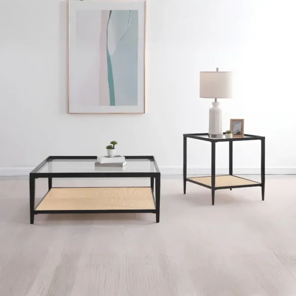 Amherst Glass Top Black Square Coffee Table By Coaster Furniture - Image 7