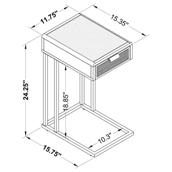 Amherst 1-Drawer Side Table Metal By Coaster Furniture - Image 7