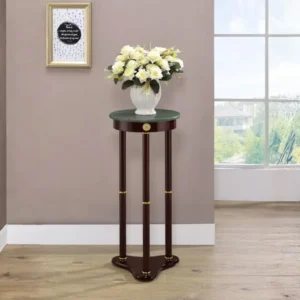 Edie Round Marble Top Plant Stand Merlot By Coaster Furniture