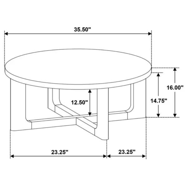 Kessler Sculptural Round Wood Coffee Table Set By Coaster Furniture - Image 8