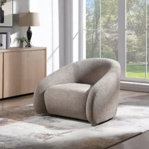 Zoey Latte Linen Swivel Accent Chair by ACME