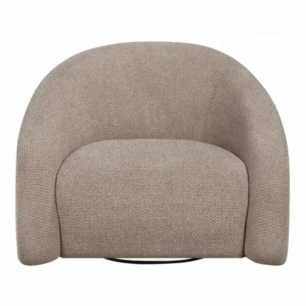 Zoey Latte Linen Swivel Accent Chair by ACME - Image 2